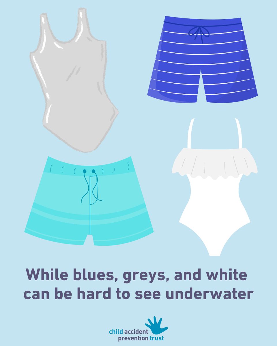 CAPTcharity's tweet image. Choosing bright swimwear can make your child easier to see when they go underwater.
That doesn’t mean you can relax completely. Drowning happens quickly and quietly. So, actively supervise children in and around water.
#WorldDrowningPreventionDay #DrowningPrevention