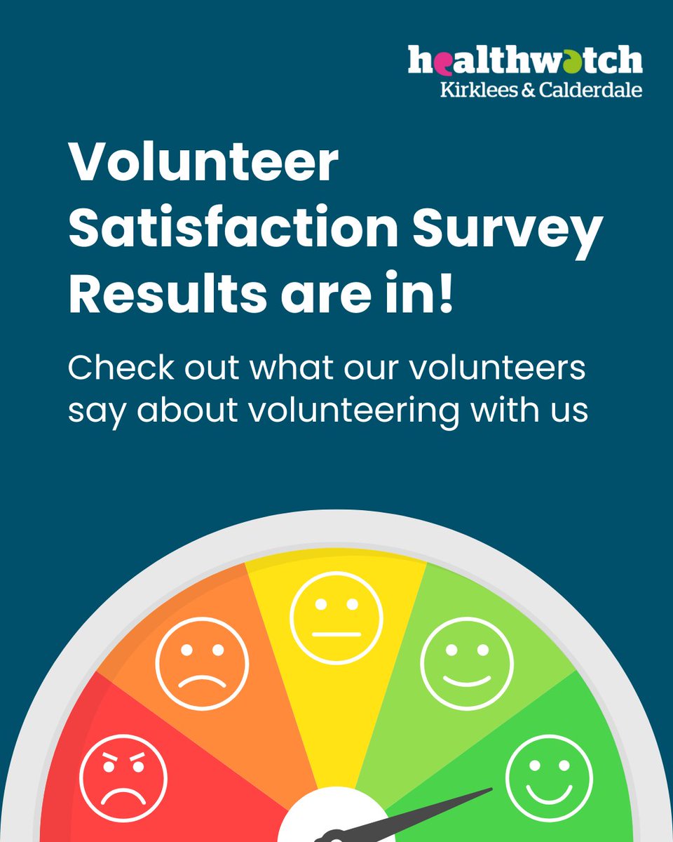 Our volunteers help make health &amp; social care better for everyone 💙 We've just released the results of our Volunteer Satisfaction Survey!

See what they had to say, what's working well &amp; how we're improving: healthwatchkirkleesandcalderdale.com/2025/07/23/vol…