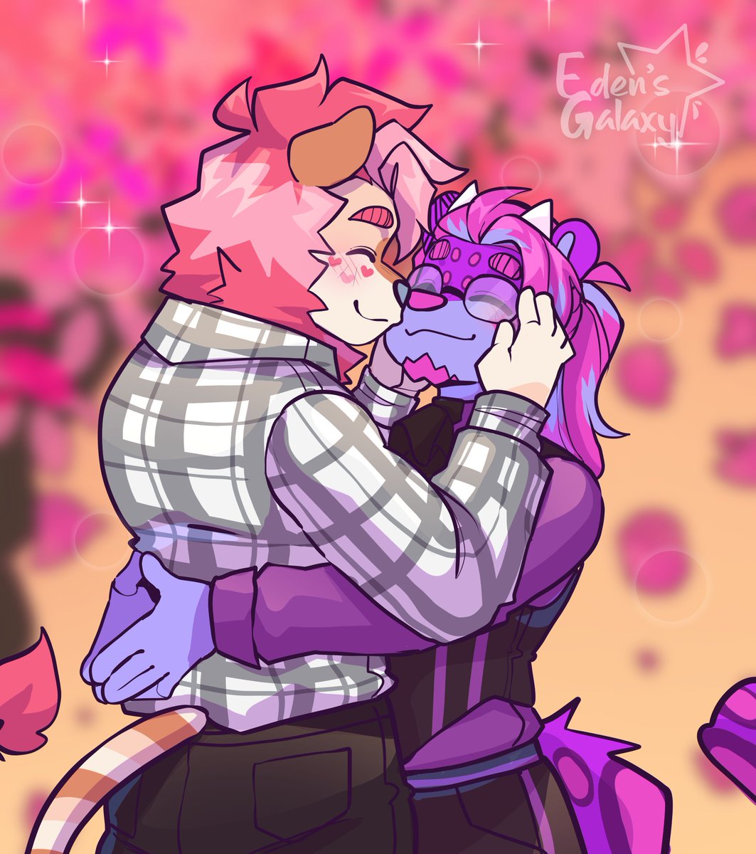 EdensgalaxyXD's tweet image. Commission for @PurpleRustle 💜🤎
aww, look at the love birds ✨
