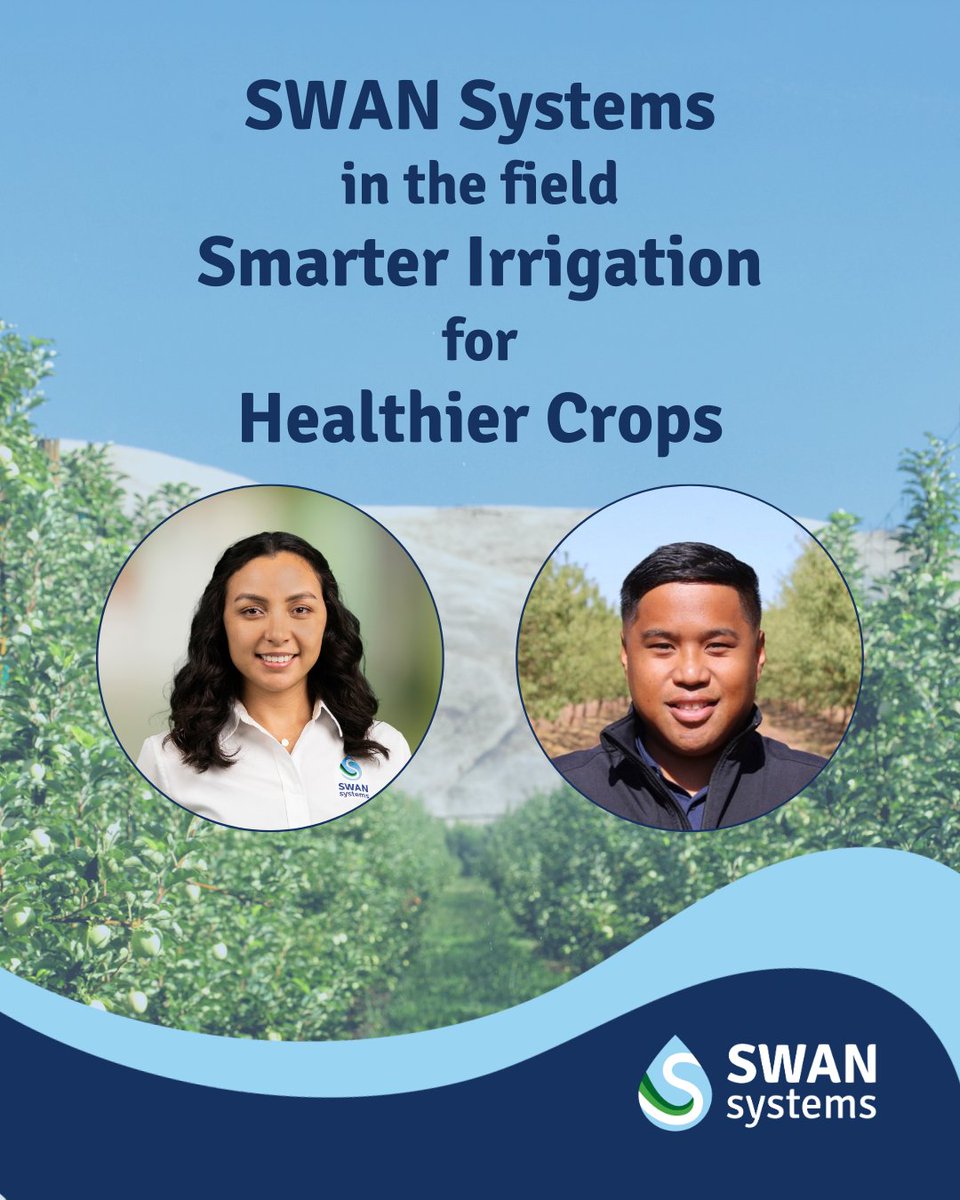 The #SWANSystems team is sharing our irrigation management tech for #horticulture. 
Alejandra is at the WSU 2025 Smart Orchard Field Day reflecting on our Cosmic Crisp apple irrigation trial🍎 🌳Justin is at Pistachio Insights Day discussing water efficiency &amp; crop performance.