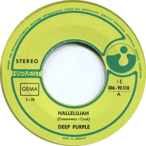 DeepPurplePod's tweet image. On this day in 1969 Deep Purple's Mark 2 lineup released their first single, "Hallelujah," a cover of a song written by Roger Greenaway and Roger Cook originally titled "I Am The Preacher." What do you think of this release?