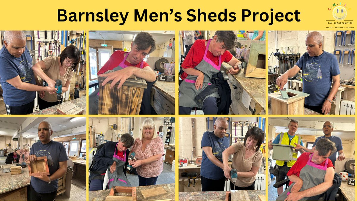 Adwick SMILE visited Barnsley Men's Sheds Project. We used different types of joinery tools to create planters and we made hedgehogs out of pine cones.

We had a fantastic time learning new joinery skills!

<a href="/DoncasterDamian/">Damian Allen</a>

#joinery
#menssheds
#community

thebarnsleymensshed.org