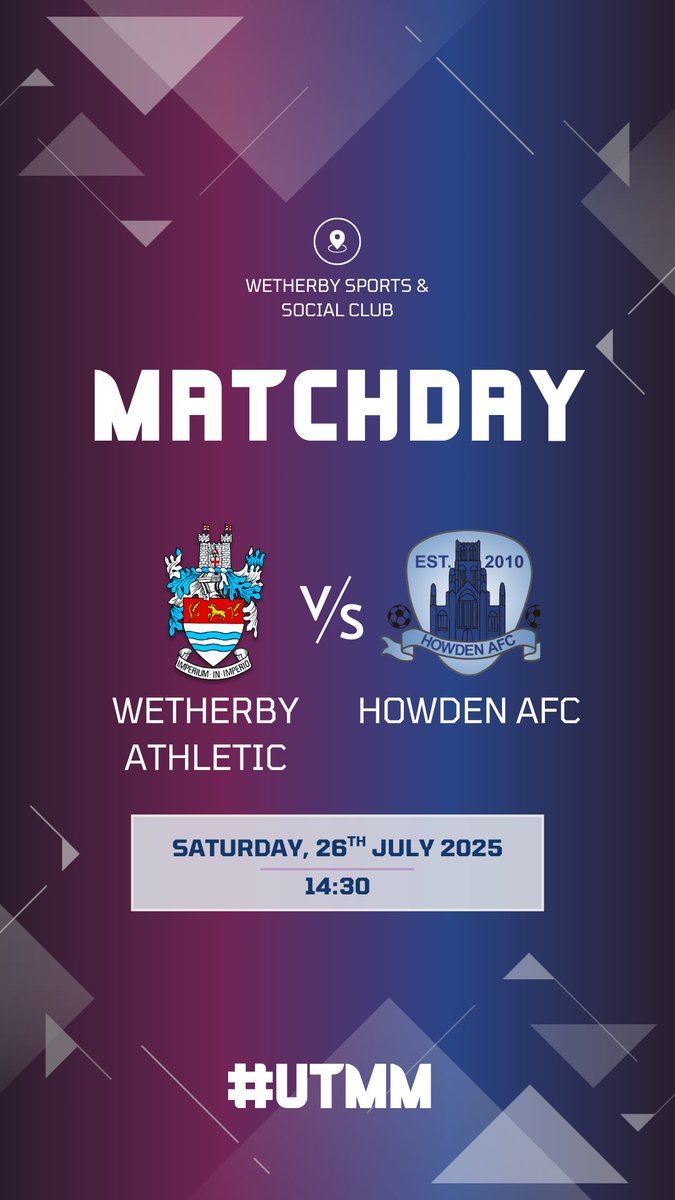 Howden AFC (@afchowden) on Twitter photo PRE-SEASON FIXTURE:
β½ #MinsterMen vs. <a href="/WetherbyAthFC/">Wetherby Athletic</a>
π Pre-season Friendly
π 26/07
πLodge Lane, Wetherby (LS22 5FN)
β 14:30
#UTMM π΅β«οΈ PRE-SEASON FIXTURE:
β½ #MinsterMen vs. <a href="/WetherbyAthFC/">Wetherby Athletic</a>
π Pre-season Friendly
π 26/07
πLodge Lane, Wetherby (LS22 5FN)
β 14:30
#UTMM π΅β«οΈ