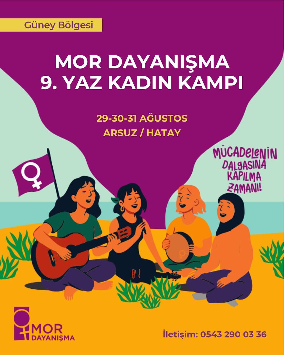 mor_dayanisma's tweet image. Mücadelenin Dalgasına Kapılma Zamanı!
29-30-31 Ağustos tarihlerinde Arsuz Hatay’da gerçekleştireceğimiz Güney Bölge Yaz Kadın Kamp’ında buluşuyoruz . 🥳
Eş zamanlı atölyelerden yüzmeye, panelden film gösterimine her şey feminist mücadelemize dahil🥰