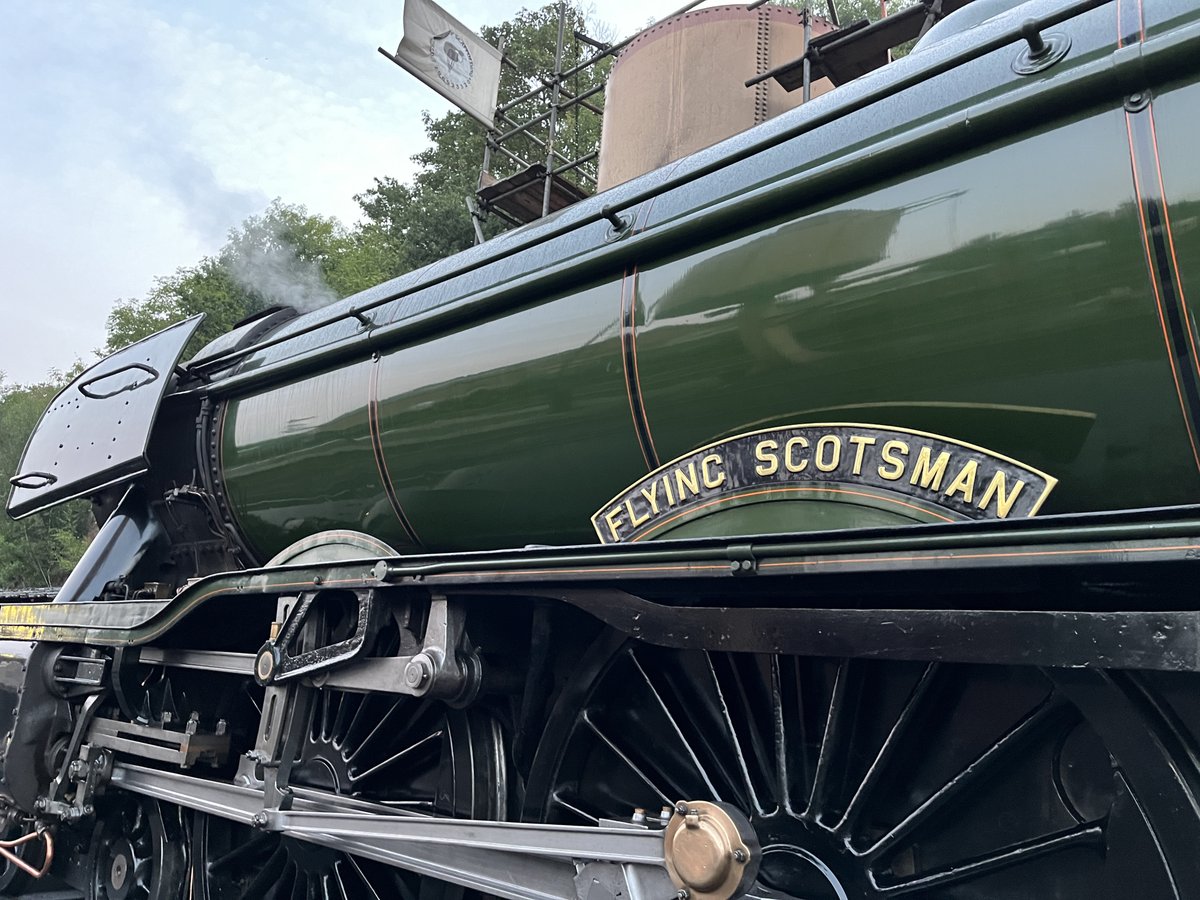bbchw's tweet image. Flying Scotsman is all set to spend Friday on the Severn Valley Railway between Kidderminster and Bridgnorth. The locomotive, which was being prepared this morning at Bewdley, is on the line to mark the full reopening after a landslip in January.
bbc.in/41e5KeT