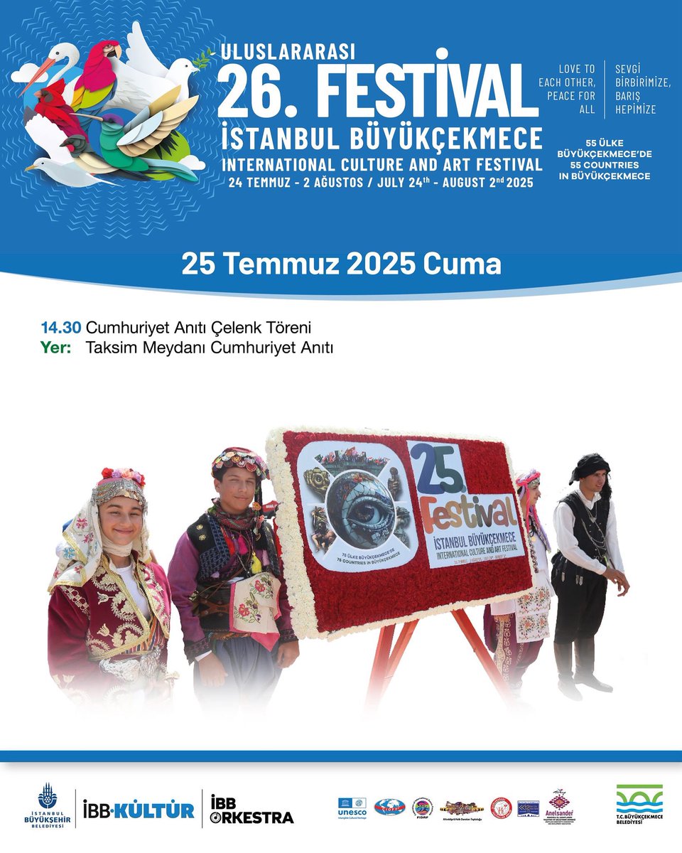 KÜLTÜR VE SANATIN KALBİ BÜYÜKÇEKMECE’DE ATIYOR! ❤️

✅ Günün Programı

Detaylı bilgi: buyukcekmecefest.com/26-temmuz-cuma/

#İBB #BüyükçekmeceBelediyesi #FestivalBüyükçekmece #Festival26 #Kültür #Sanat