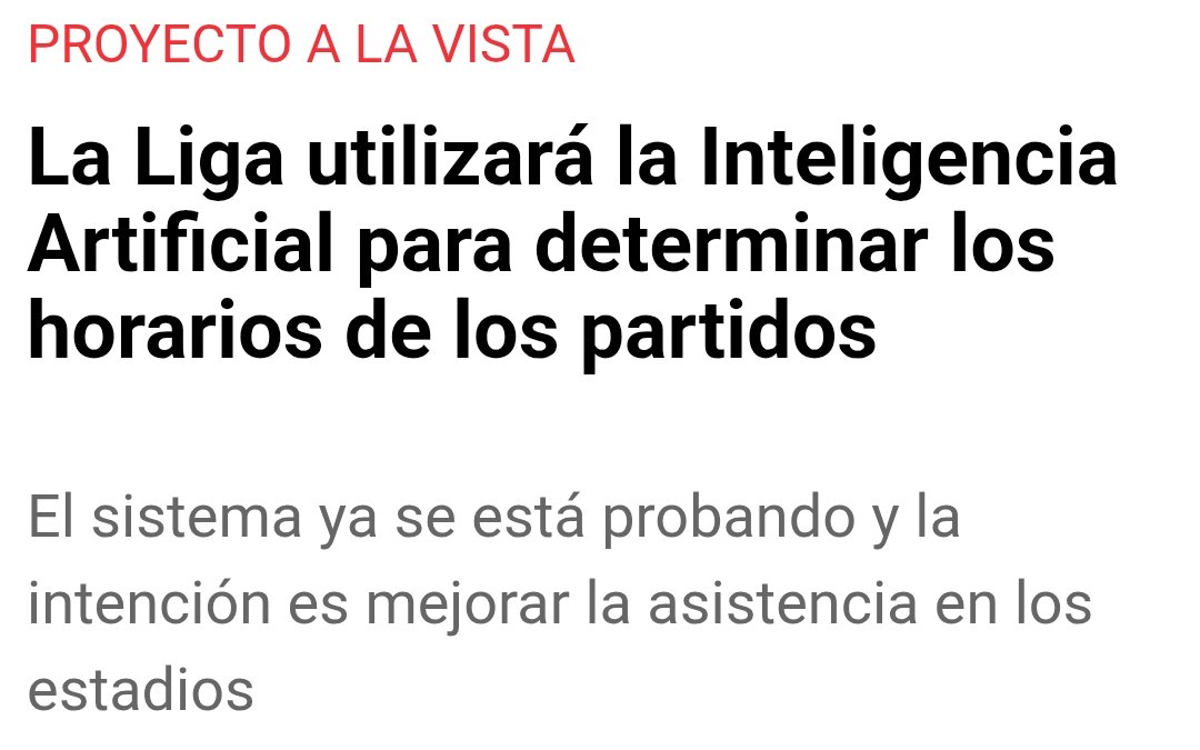 ¿Que el Madrid se ha quejado de los horarios? Tranquilos, Chemita nos lo arregla 😉 Curiosamente, antes de conocer a Chemita, la IA iba a revolucionar el fútbol, el VAR, el arbitraje, los horarios, etc y desde hace 4 días, ya no va a hacer nada...