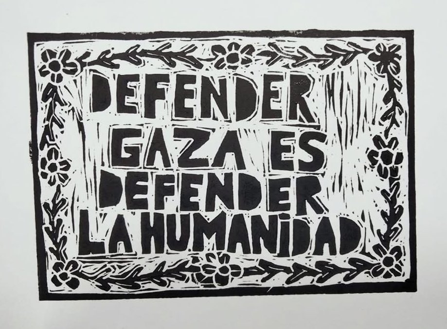 VIM_Media's tweet image. “Defending Gaza is defending humanity” seen in La Resistencia in Mexico City.
❤️🖤🤍💚