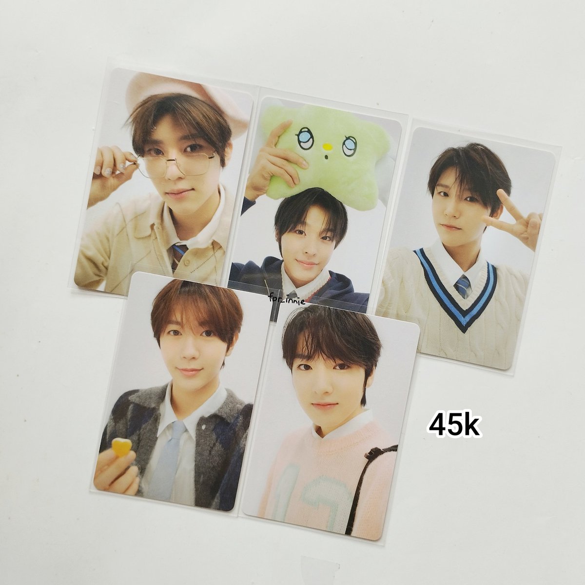 #wishsell want to sell /wts

— riku steady tc concept
— riku songbird pc album
— sion steady makestar vc
— riku ryo nct zone set (bisa take riku set or ryo set)
— sion riku jaehee ryo sakuya pc smtown set

✅ price in pic incl all
📍 banten
