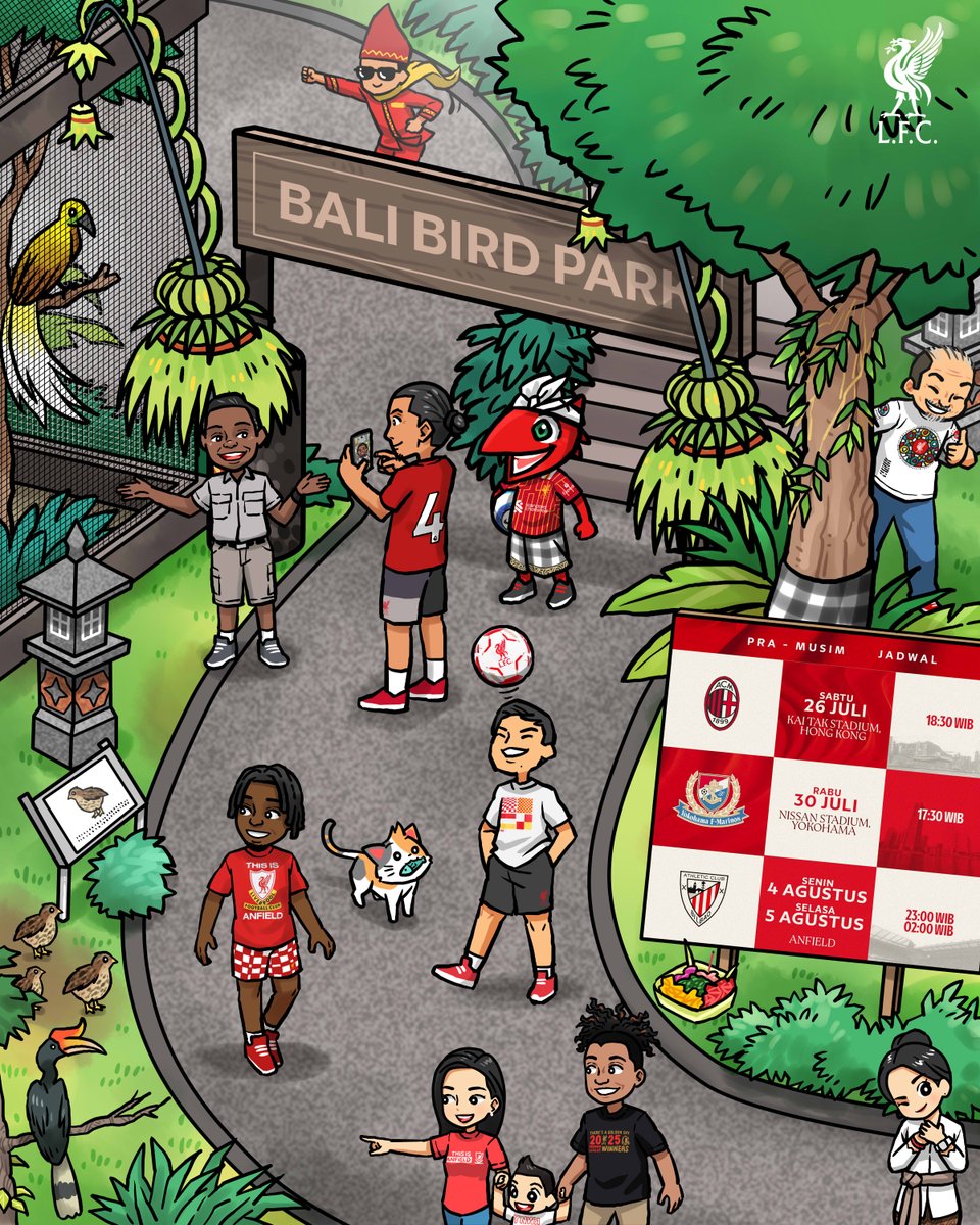 LFCIndonesia's tweet image. Jalan jalan ke Indonesia
Jangan lupa mampir ke Bali
Pra-musim kembali bekerja
3 tim lagi masih menanti! 

#LFCIndonesia