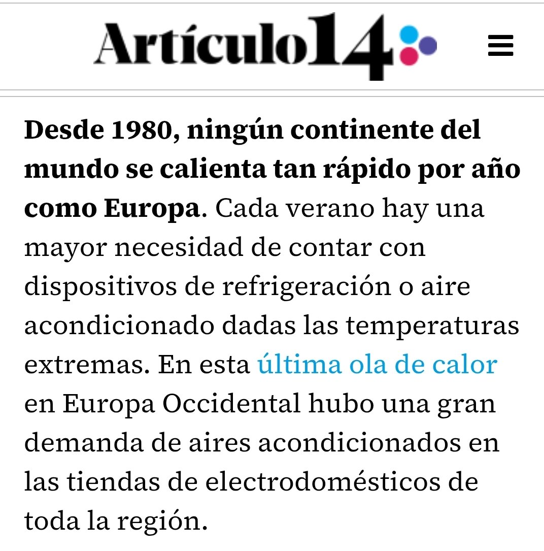 Alex_Diaz_68's tweet image. "Desde 1980, ningún continente del mundo se calienta tan rápido por año como Europa"
👇🤔
Según un estudio es debido al auge de la extrema derecha y los comportamientos de los europeos poco sostenibles.