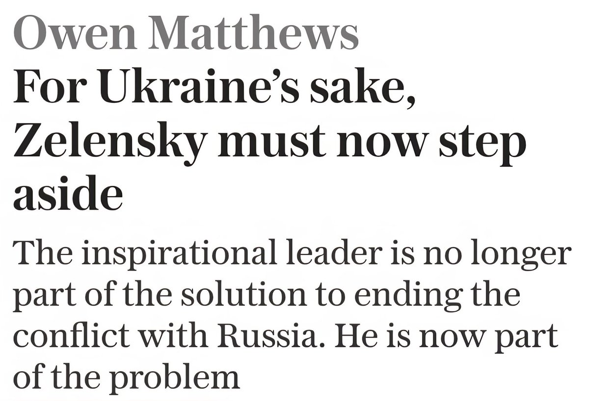 Thank you. We’ll decide ourselves if he should stay or leave, or if ousting a democratically elected wartime leader is somehow a “solution to ending the conflict” rather than “ultimate surrender to aggressor and ceasing to exist as a country.”