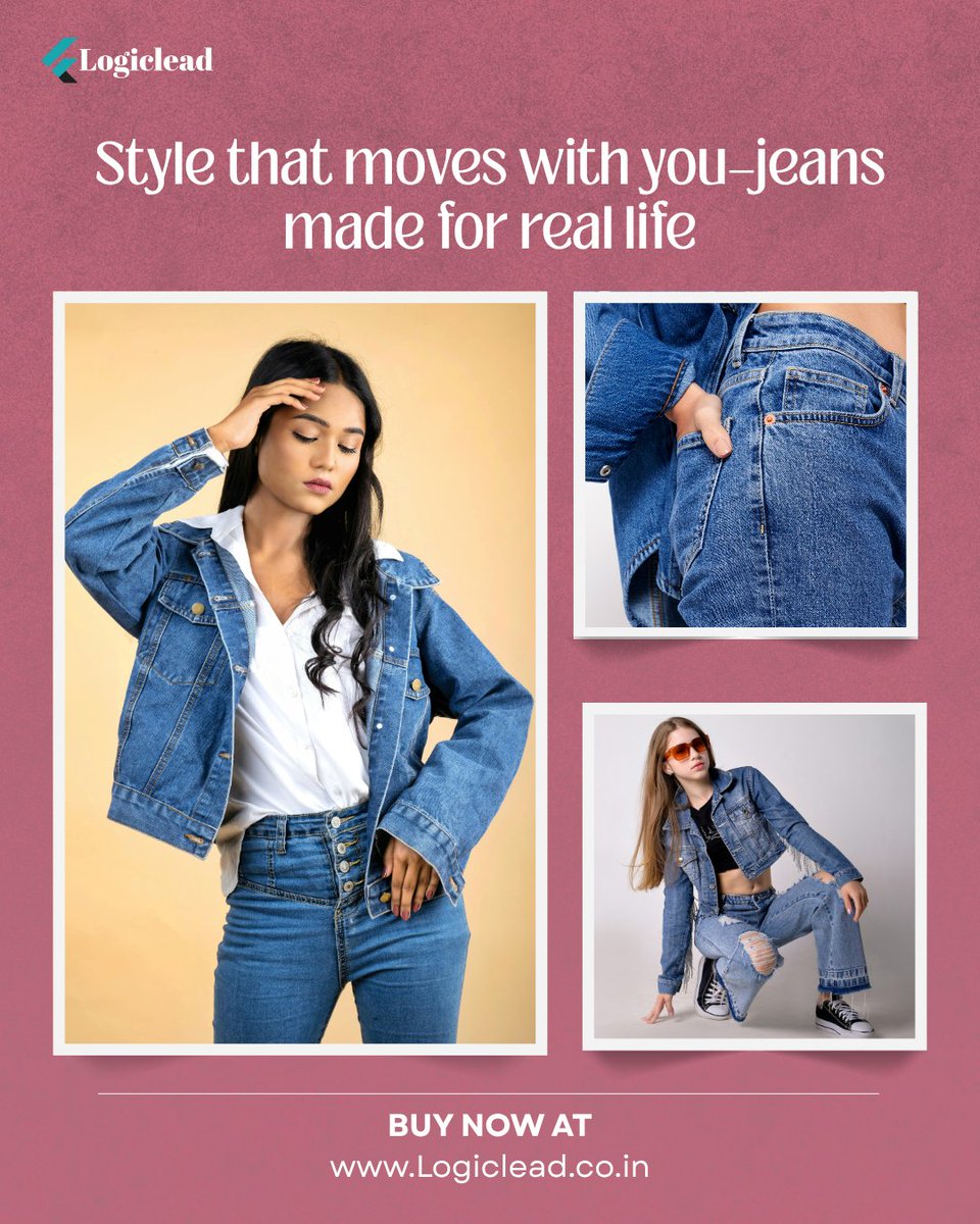 logicleadsocial's tweet image. Style that fits, stretches, and stands out—your denim journey starts here
.
#LogicLead #StretchInStyle #EveryMoveMatters #BoldInDenim #ReadySetStyle #FitThatFollows #LogicLeadTrend #LiveInDenim #IconicStyle #BlueVibesOnly #WearYourConfidence #WeekendDenim #EverydayEssentials