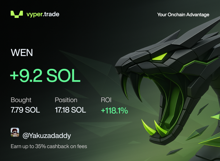 People don't know you can find &amp; track insider wallets directly on <a href="/TradeonVyper/">Vyper</a> 😏

Anyway $100 giveaway. Drop wallets &amp; RT 💚