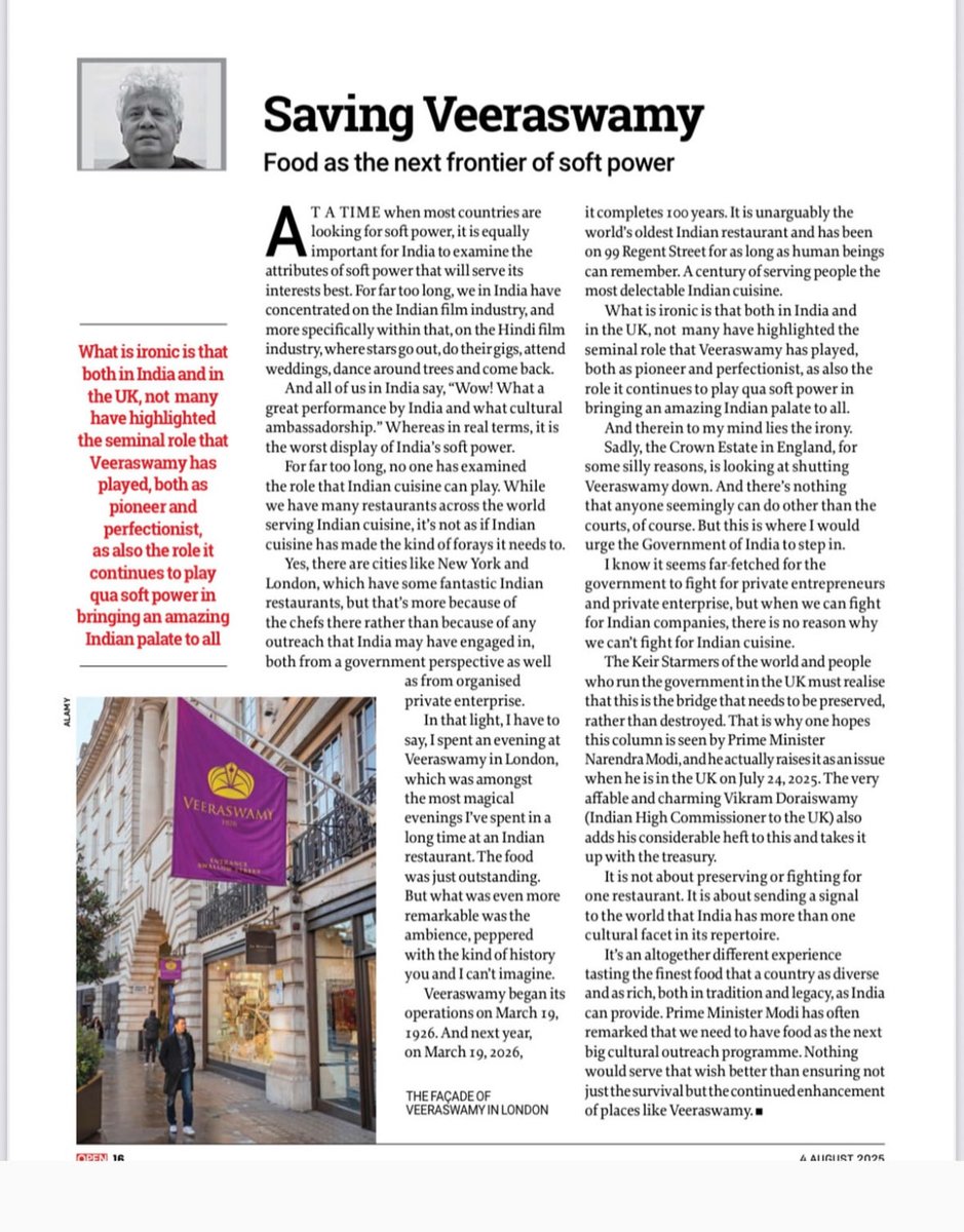 Rohit Manchanda (@rohit_thinks) on Twitter photo Brilliant article by Suhel Seth, spotlighting Indian cuisine’s global impact and soft power! <a href="/Suhelseth/">SUHEL SETH</a> Brilliant article by Suhel Seth, spotlighting Indian cuisine’s global impact and soft power! <a href="/Suhelseth/">SUHEL SETH</a>