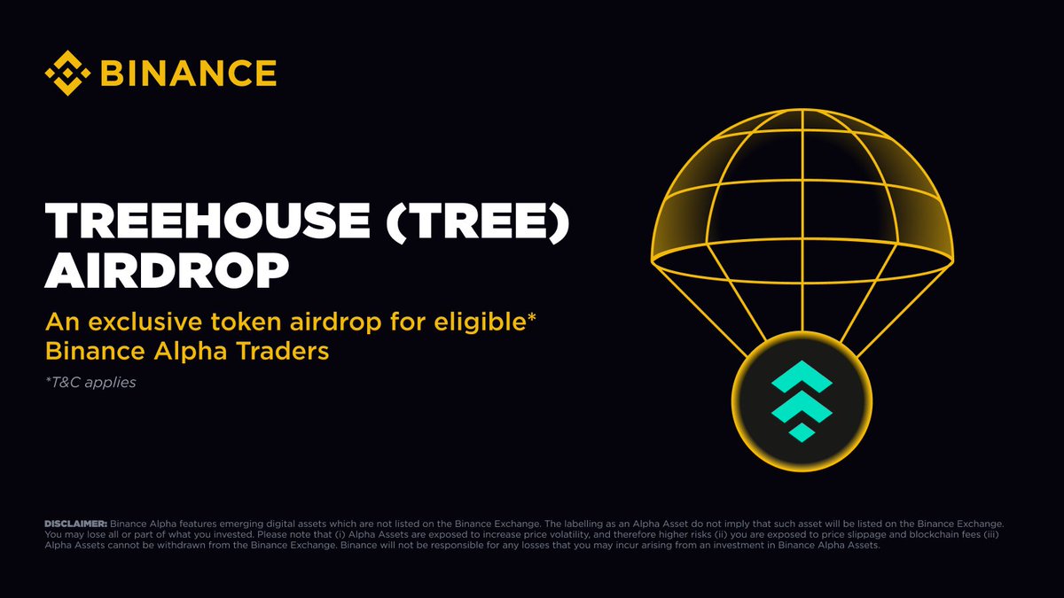 BinanceWallet's tweet image. Get ready! Binance Alpha will be the first platform to feature Treehouse (TREE) on July 29th.
Eligible users can claim their airdrop using Binance Alpha Points on the Alpha Events page once trading opens. Further details will be announced soon.
In addition, the Binance Alpha…