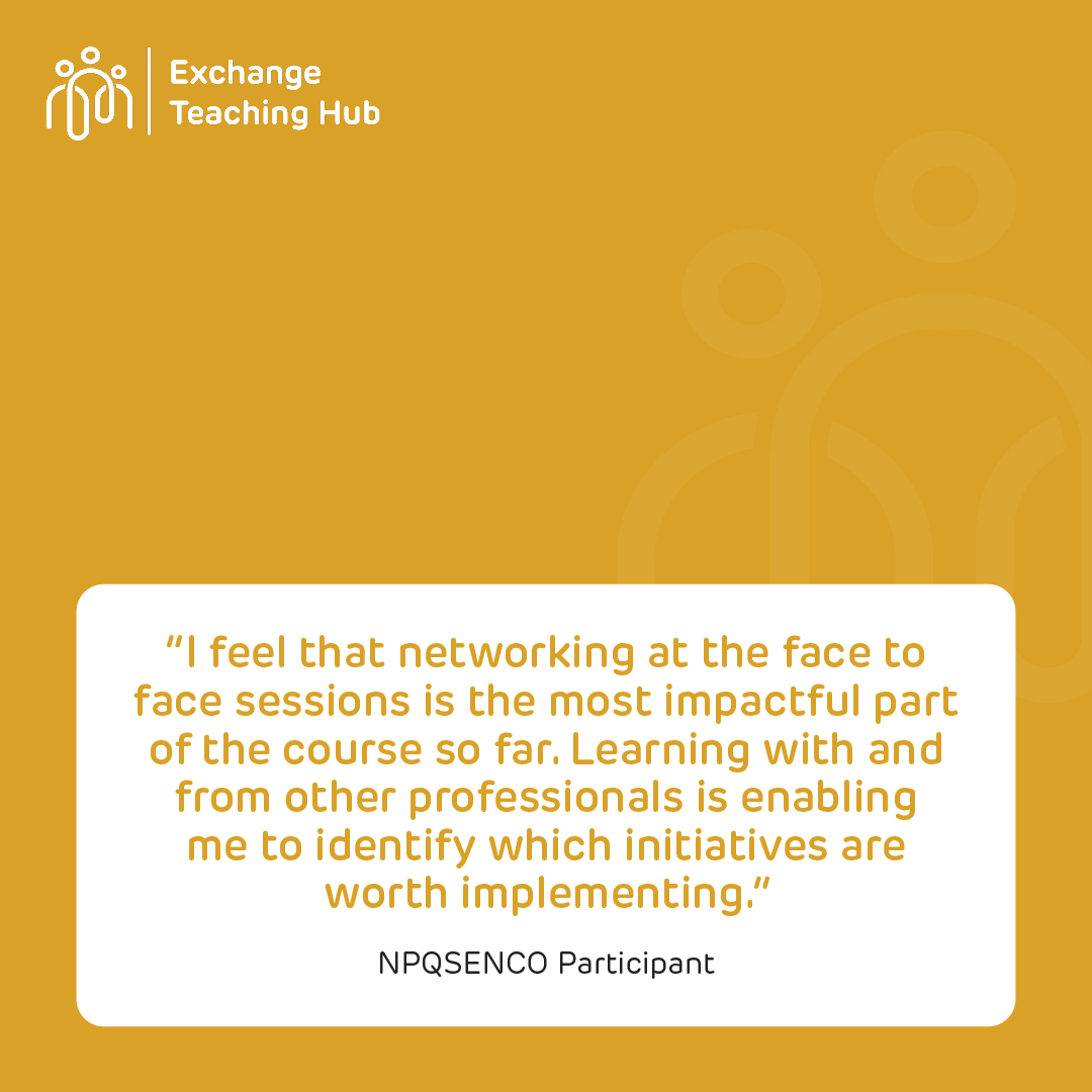 texchangep's tweet image. We are thrilled that you are enjoying the face-to-face sessions with our fantastic facilitators, @MrsTaylorClarke and Jenny Chambers!
Special educational needs and disabilities (SEND) support is crucial in our schools. Discover our NPQ programme 👇
ow.ly/nEIP50Wohxu