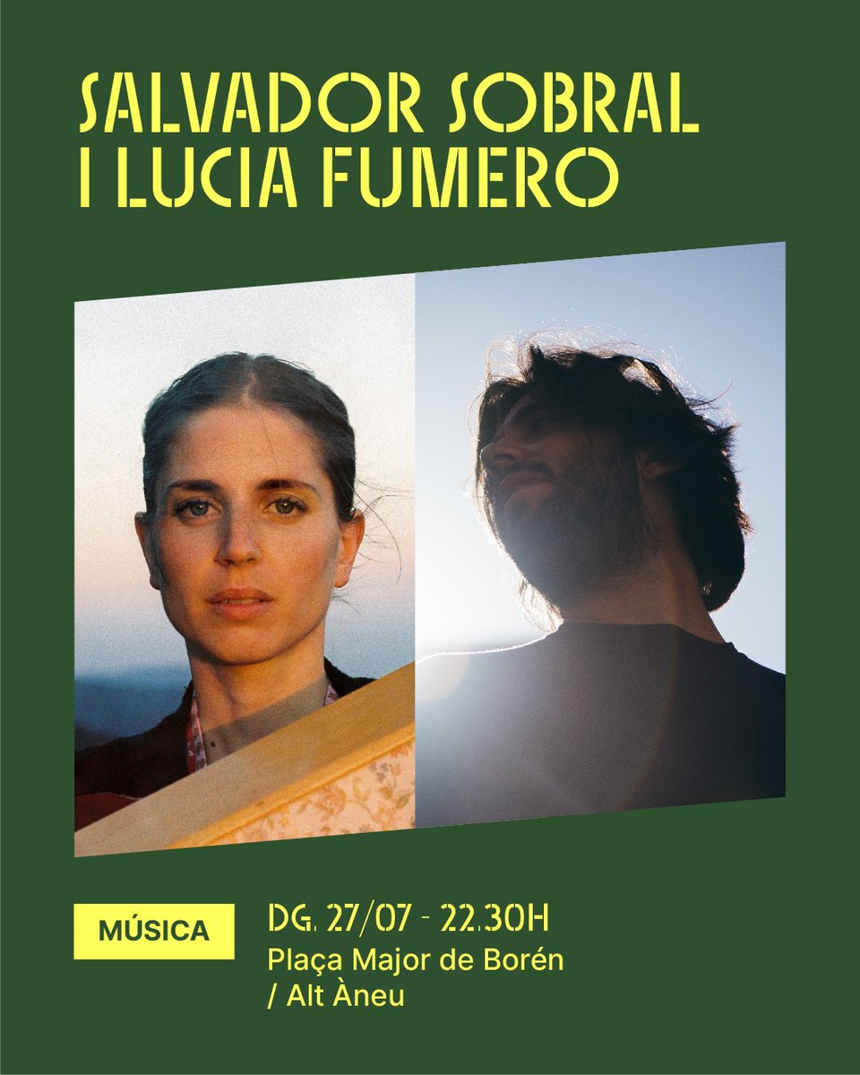 📢 Salvador Sobral i Lucia Fumero 

🗓️ 27 de juliol
🕘 22:30 h
📍 Alt Àneu

➡️🎟️ entrapol.is/RcrZz

#Entrapolis #cultura #concerts <a href="/dansaneu/">Dansàneu</a> <a href="/salvador_sobral/">Salvador Sobral</a>