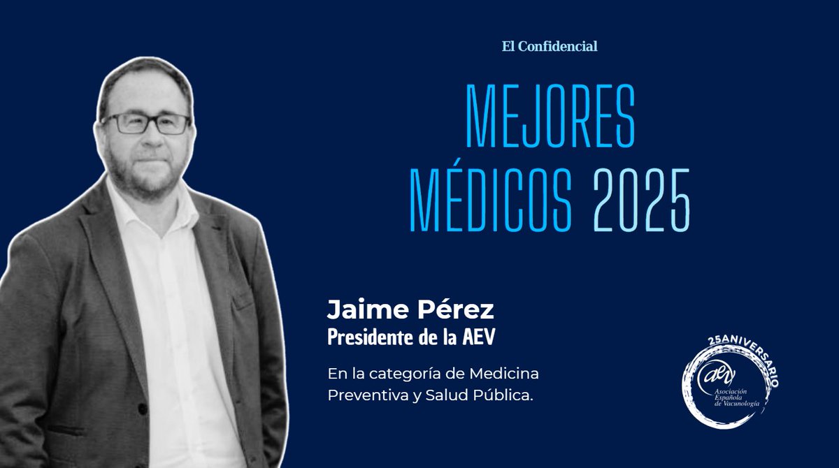 Vacunas.org (@aev_vacunas) on Twitter photo 🏆🏅En la AEV estamos muy orgullosos de poder anunciar que el presidente de <a href="/AEV_Vacunas/">Vacunas.org</a>, <a href="/jmedinensis/">Jaime Pérez Martín</a>, ha sido elegido por <a href="/elconfidencial/">El Confidencial</a> como uno de los mejores médicos de España en 2025, en la categoría de Medicina Preventiva y Salud Pública. 🏆🏅En la AEV estamos muy orgullosos de poder anunciar que el presidente de <a href="/AEV_Vacunas/">Vacunas.org</a>, <a href="/jmedinensis/">Jaime Pérez Martín</a>, ha sido elegido por <a href="/elconfidencial/">El Confidencial</a> como uno de los mejores médicos de España en 2025, en la categoría de Medicina Preventiva y Salud Pública.