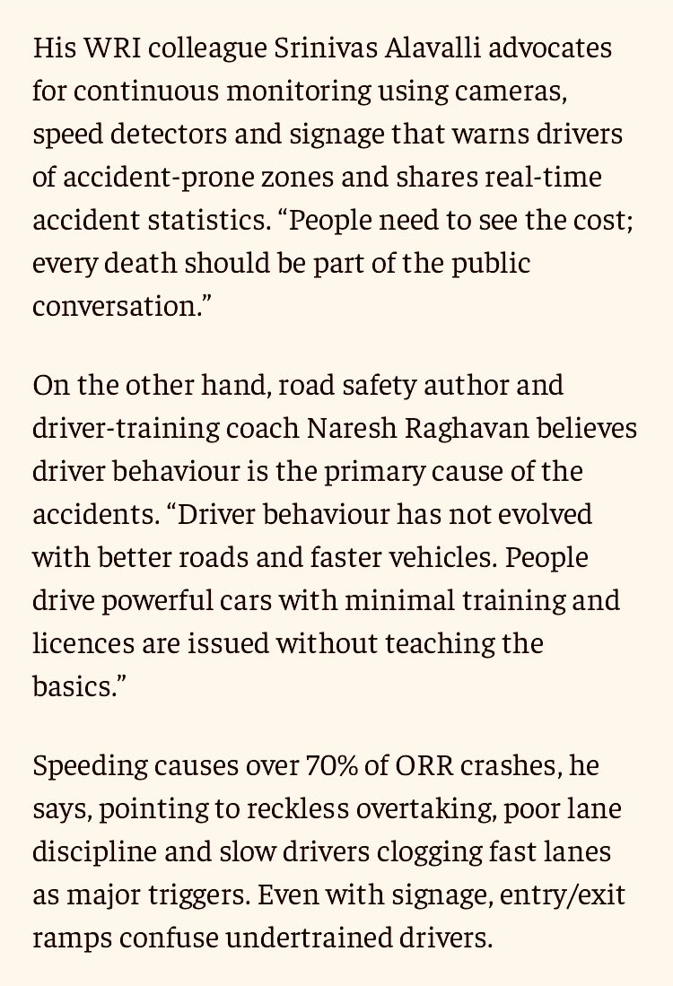 TopDriverIndia's tweet image. Happy to share my comments on the tragic ORR accidents- in the @the_hindu
#RoadSafety