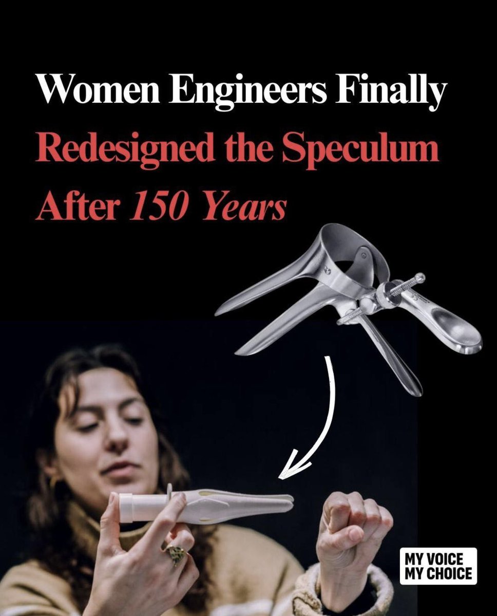 Nyandia_G's tweet image. Ladies, Gather here….
She’s no longer cold, hard, and emotionally unavailable.
…the speculum just got a glow-up!!
For 150 years, the vaginal speculum has looked AND FELT like a medieval torture device - cold, metallic, awkward, and definitely not designed with our comfort in…