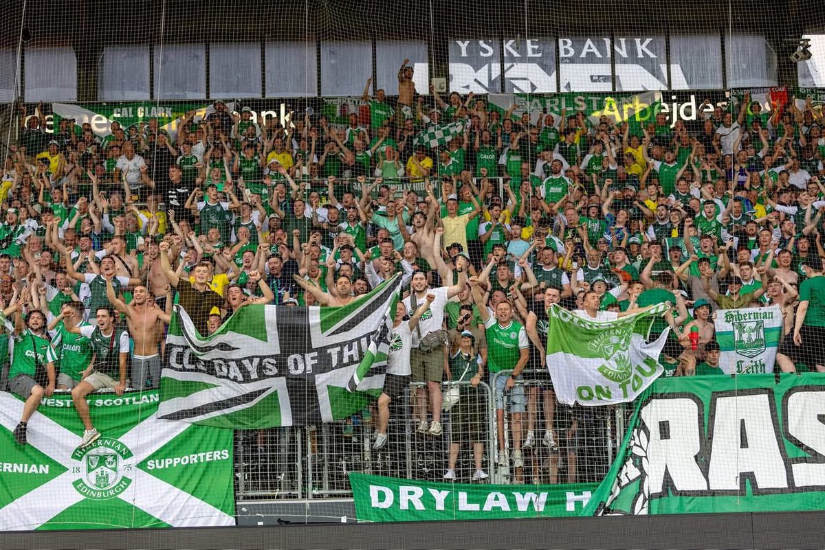 Hibernian fans at FC Midtjylland last night #hibs