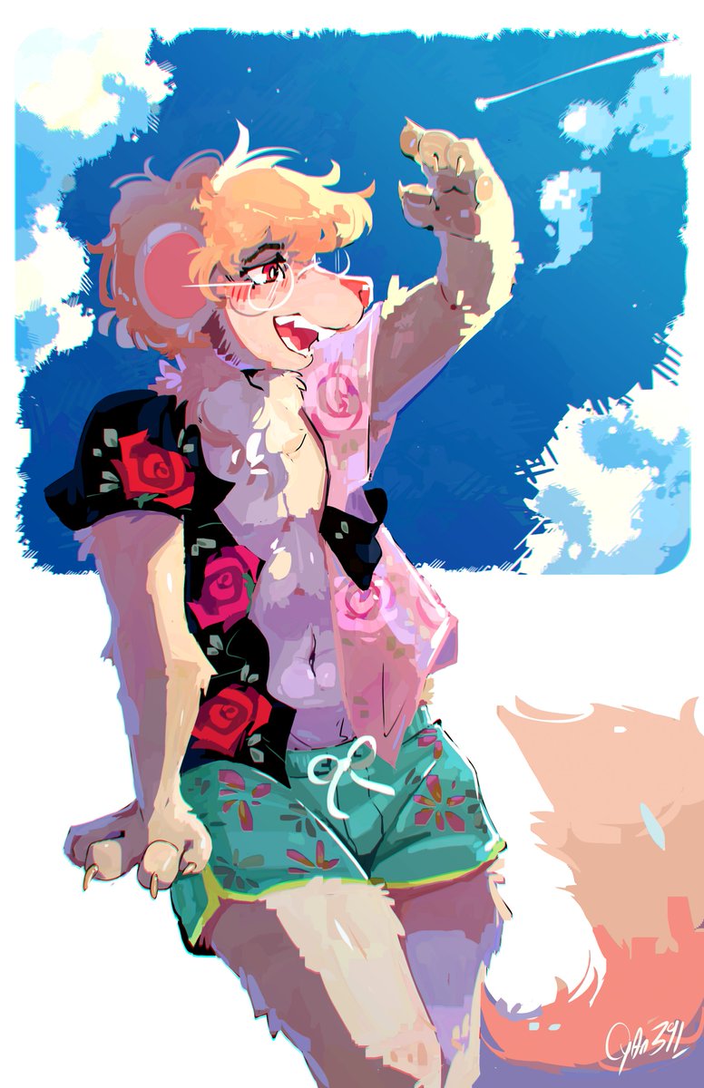 Cuddly ferret commission 💛🤓