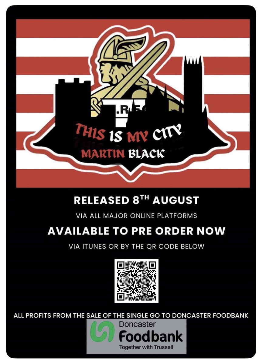 Hi <a href="/chris_kammy/">Chris Kamara</a> you know a bit about mixing football and music 🎶 Any chance of a retweet to help Doncaster singer / songwriter <a href="/martinblack88/">Martin Black</a> push his single ‘This is my City’ an ode to #Doncaster and <a href="/drfc_official/">Doncaster Rovers FC</a> raising funds for <a href="/DonnyTTFoodbank/">DoncasterFoodbank</a> It’s a great song too!