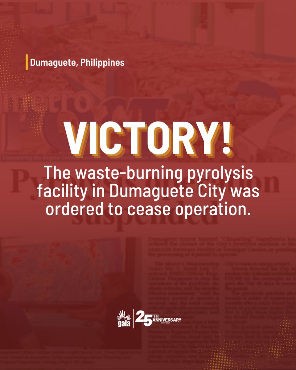 Dumaguete suspends the pyrolysis facility in the city - a move putting citizens and community first!

This fantastic news comes less than a month after War On Waste BFFP Negros Oriental published a report on the dangerously high levels of air pollution from the incinerator.