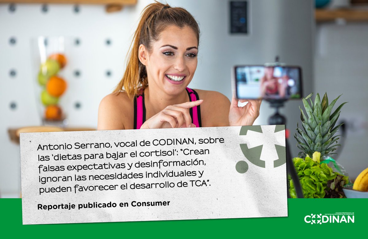El vocal de CODINAN Antonio J. Serrano ha participado en un reportaje publicado por <a href="/eroskiconsumer/">Consumer EROSKI. Consumidores bien informados.</a> para advertir sobre las dietas que prometen reducir la ‘cara de cortisol’ o la ‘barriga de cortisol’.

📰 Léelo aquí: consumer.es/alimentacion/e…