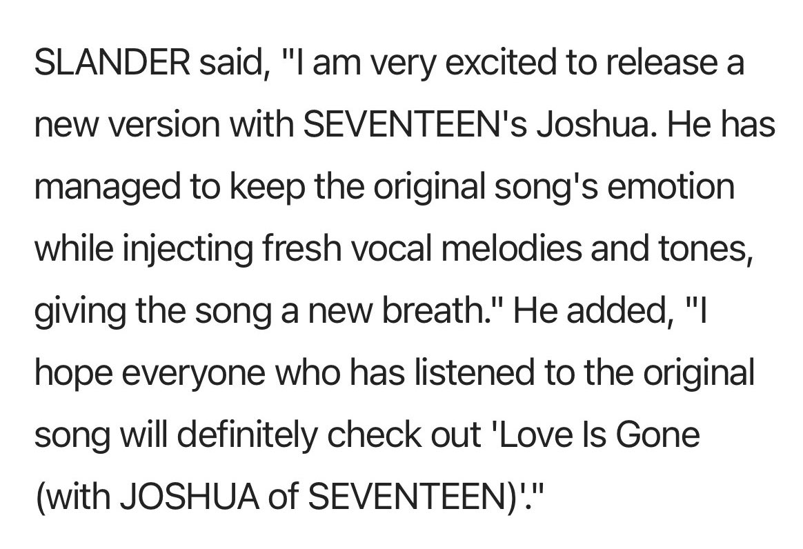 joshua articles and posts 🥺 the recognition he deserves for his beautiful voice 🩷

“Joshua adds his golden vocals to slander’s hit”

“K-pop giant Hybe scored big with the band Seventeen. Now, an American member is out to conquer the US”

“he has managed to keep the original