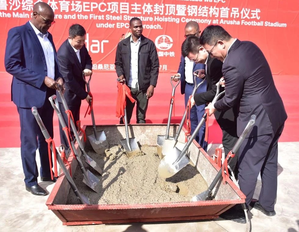 Pleased to see the completion of the first phase construction of the Arusha football stadium, one of the venues for the 2027 Africa Cup of Nations (#AFCON) built by China Railway Construction Engineering Group (#CRCEG). The stadium will stand as a testament to China's support for