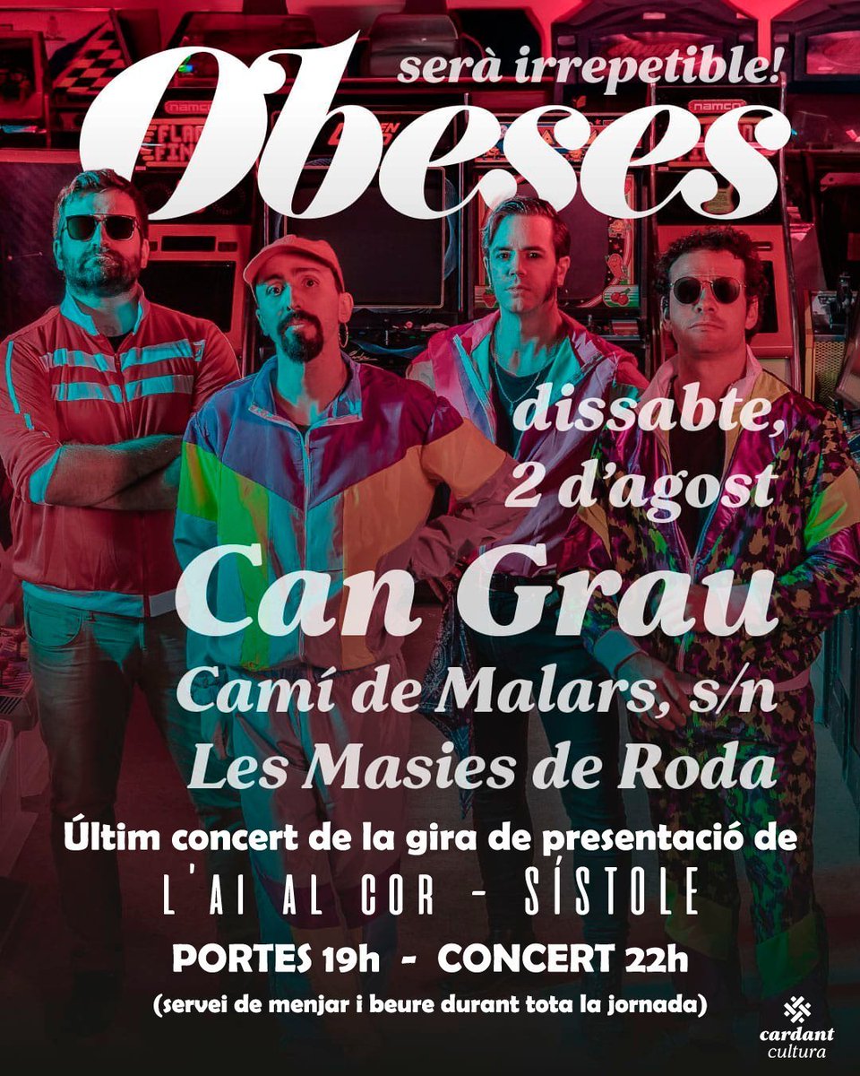 Últim concert de l'any i d'aquesta era, us hi esperem!
🎟 cardantcultura.cat/esdeveniment/o…