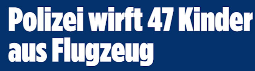 Also... ich würde die Schlagzeile etwas anders formulieren, solange keine Kinder im freien Fall sind...

@Bild #Bild #Schlagzeilengourmet