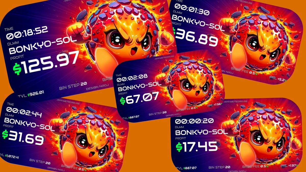 Heavymetalcook6's tweet image. The new 20 Bin Step 5% pools are 🔥
Several quick in and out, easy money and I was playing these a bit conservatively or I would have gotten even more. No complaints though. @MeteoraAG shipped these new pool types and it's legit as the kids would say. No cap
I gotta rework…