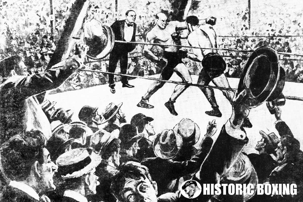 BoxerJoeGrim's tweet image. "The Boilermaker" Jim Jeffries retained the world heavyweight crown #OnThisDay in 1902 with a Round 8 KO of former champ Bob Fitzsimmons in San Francisco - but only after surviving a savage beating from the famed Fitzsimmons fists.