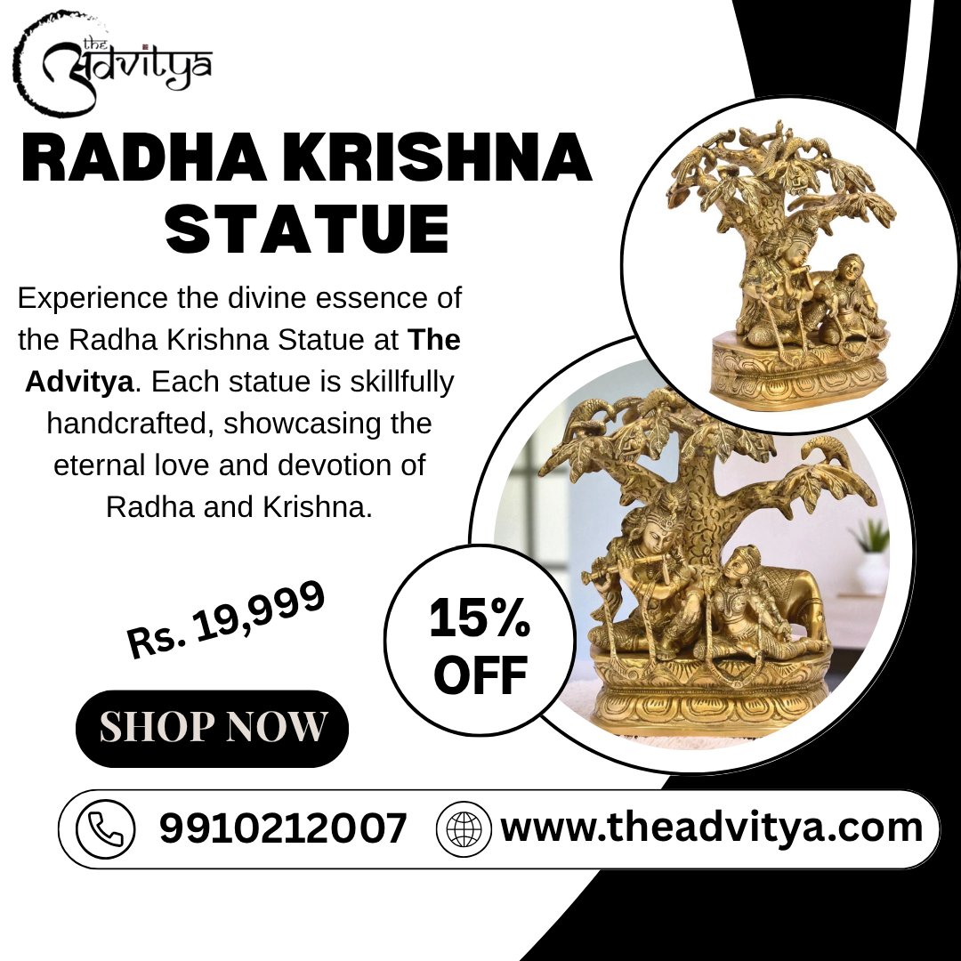 theadvityabrass's tweet image. Experience the divine essence of the Radha Krishna Statue at The Advitya. Each statue is skillfully handcrafted, showcasing the eternal love and devotion of Radha and Krishna. For more information visit: theadvitya.com/collections/ra…

#radhakrishnamurtiforgift #radhakrishnastatue
