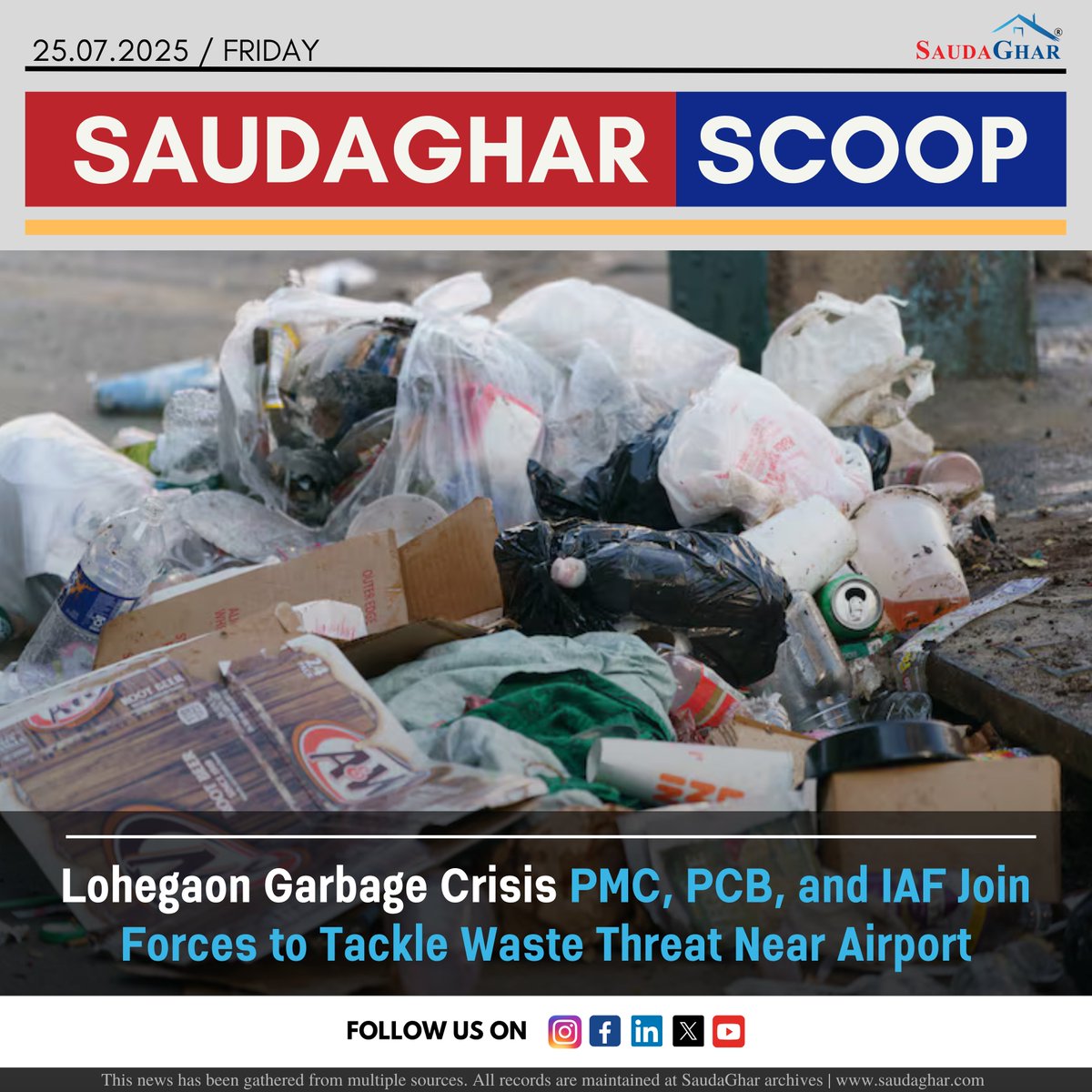 The Pune Municipal Corporation (PMC), in collaboration with the Indian Air Force (IAF) and Airports Authority of India (AAI), has stepped up efforts to resolve the growing garbage crisis in the Lohegaon area, which has begun affecting flight safety due to increased bird and stray