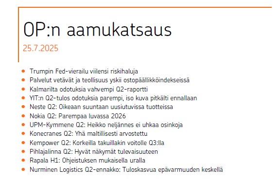 Perjantain Aamukatsaus: <a href="/OP_Ryhma/">OP</a> <a href="/OPsijoittaminen/">OPxSijoittaminen</a> #sijoittaminen #säästäminen
