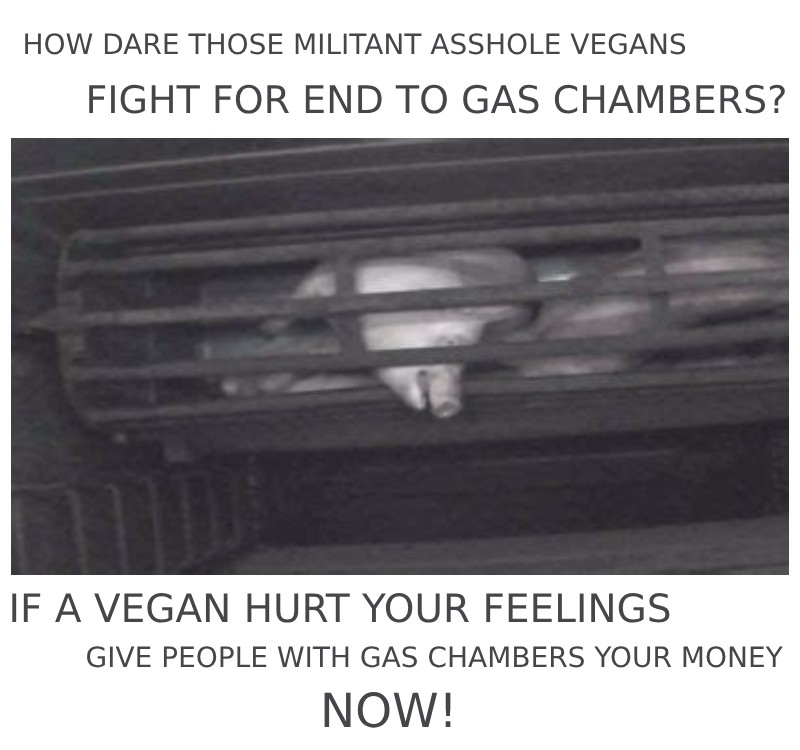 VeganPostMortem's tweet image. Showing what people don't wanna see and hear while they're eating a bacon sandwich is an asshole move, but so is paying for pigs in gas chambers.
#govegan