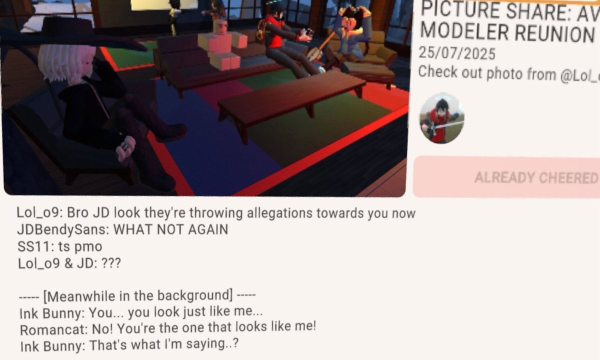 lol_o_nine's tweet image. Average modeler reunion on Rec Room
#recroom #recroomvr #vrchat #3dmodeling
@SpringStudios11 @JD_bendy