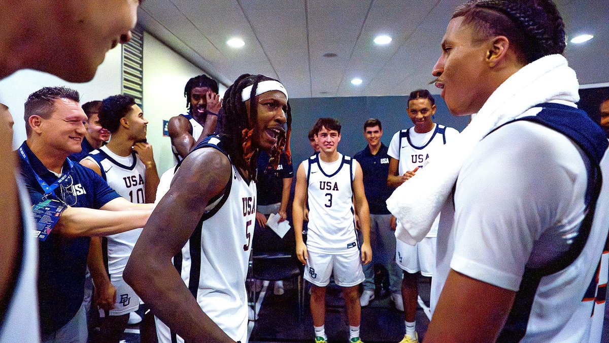 SicEm365's tweet image. One more‼️
Scott Drew and Team USA (5-0) will play for a gold medal against Brazil at 8 p.m. (1 p.m. CT) on Saturday, July 26, at Grugahalle in Essen, Germany.
#SicEm🐻