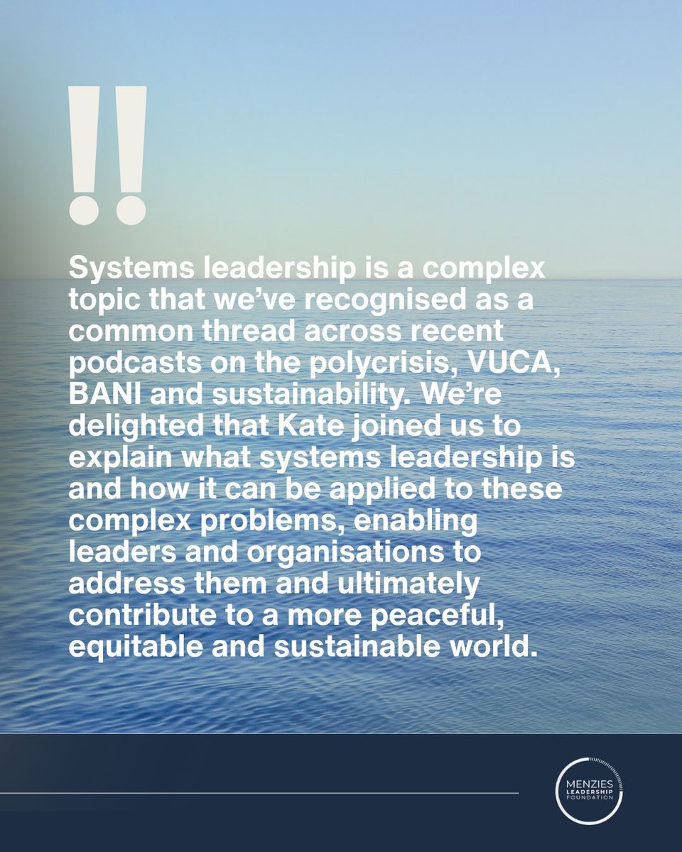 🌱 A Menzies Leadership Foundation recommendation:
🎧 Systems Leadership with Dr Kate Simpson
📍 In Good Company with Impact

How do we lead through complexity? This episode explores the mindset, trust &amp; systems thinking needed for real change. Listen: buff.ly/UXJHcme