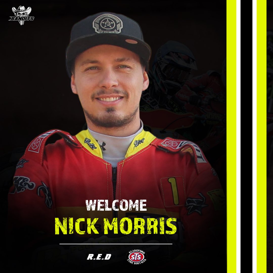 Berwick Bandits Speedway (@banditsspeedway) on Twitter photo ๐๐๐ก๐๐ค๐ข๐ ๐๐๐๐ โ๐ผ
Your R.E.D Campers Bandits have completed the signing of Australian Nick Morris.
Morris will make his debut at Edinburgh next Friday.
๐๐ช๐ก๐ก ๐๐ฉ๐ค๐ง๐ฎ - berwickspeedway.com/news/now-nick-โฆ
Powered by Stakeford Tyres Ltd | #BanditCountry ๐๐๐ก๐๐ค๐ข๐ ๐๐๐๐ โ๐ผ
Your R.E.D Campers Bandits have completed the signing of Australian Nick Morris.
Morris will make his debut at Edinburgh next Friday.
๐๐ช๐ก๐ก ๐๐ฉ๐ค๐ง๐ฎ - berwickspeedway.com/news/now-nick-โฆ
Powered by Stakeford Tyres Ltd | #BanditCountry
