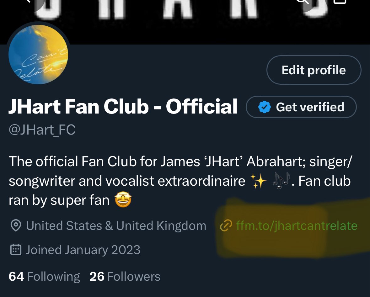 JHart_FC's tweet photo. @Clifffan20 On anybody’s profile / account page they can add a link to their bio. I’ve screen shotted my own and highlighted where the link is, it’s a link to the new song 😊 https://t.co/IPEYlFnEqZ