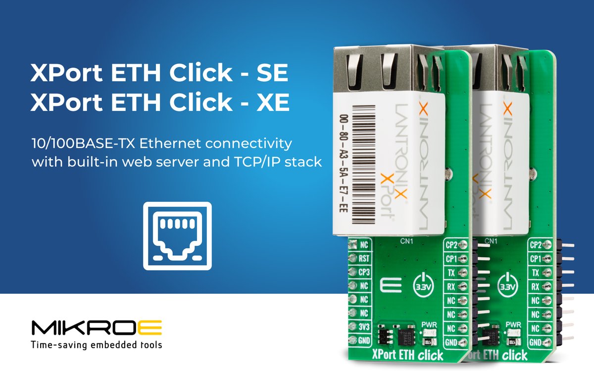 CIE_Magazine's tweet image. New Click board from MIKROE provides Ethernet connectivity for embedded systems dlvr.it/TM645Y #EmbeddedSystemsDevelopment #Embedded #InternetofThings