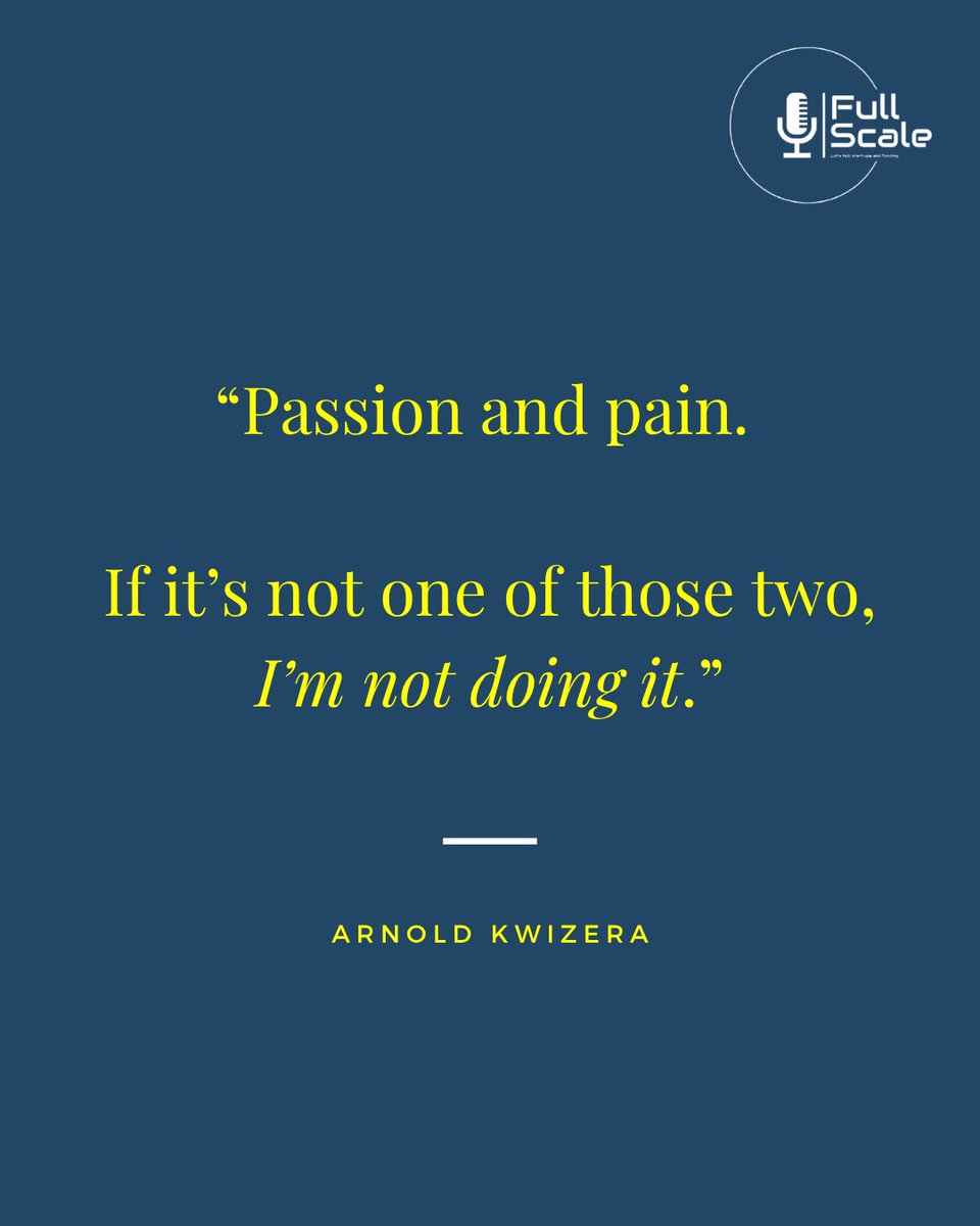 What fuels a founder?

For <a href="/TherealKwizera/">Kwizera</a>, it’s two things: the fire that excites you… or the pain that pushes you.

Catch the Co-founder &amp; CEO of Arca Ventures Fund on the Full Scale Podcast. Out now: youtu.be/pNfpg-YuwNA?si…