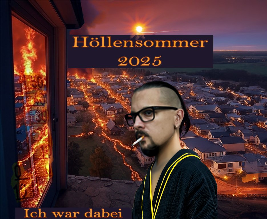 Guten Morgen, ihr schwitzenden Freunde des Bademantels.
Willkommen zu einem #Bademantelfreitag im Höllensommer 2025. Eigentlich ist es zu heiß, um einen Bademantel anzuziehen. Aber was tut man nicht alles, um auf Missstände aufmerksam zu machen.

Mensch und Natur leiden unter der