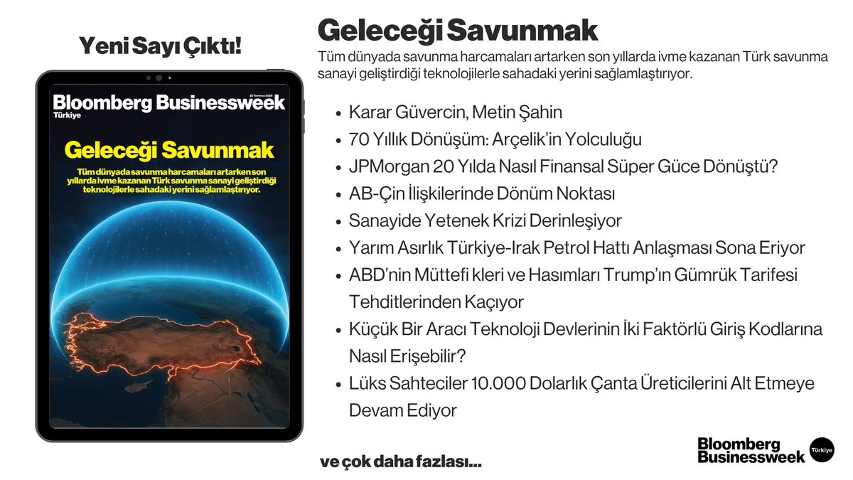 Businessweek_TR's tweet image. 📍 Geleceği Savunmak
Yeni sayı çıktı!
➡️ bb.ht/5LILJC