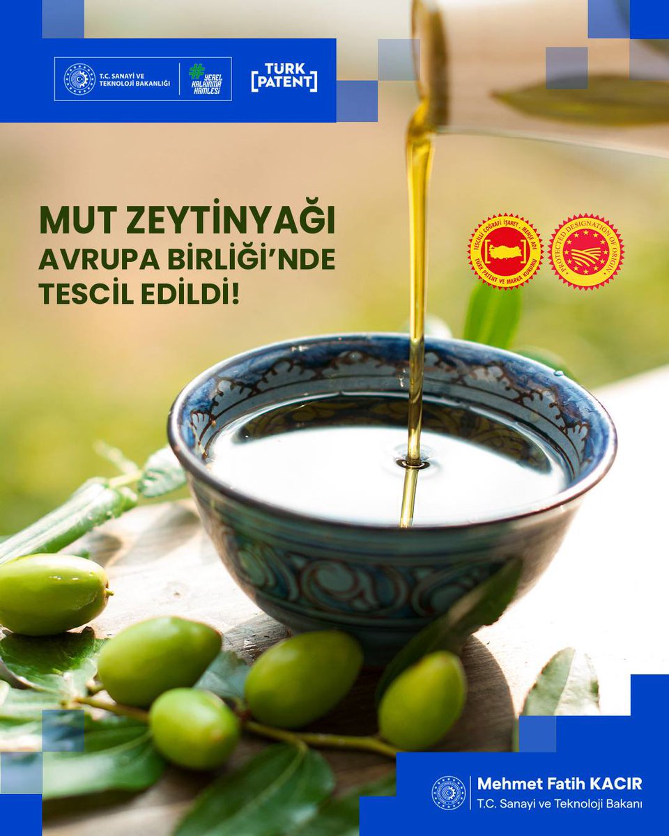mfatihkacir's tweet image. Yürüttüğümüz #YerelKalkınmaHamlesi’nin önemli bir unsuru da coğrafi işaretli ürünlerimiz.
Mut Zeytinyağı ve Kırkağaç Kavunu, Avrupa Birliği’nde tescillenen 37. ve 38. coğrafi işaretli ürünlerimiz oldu! 🇹🇷🇪🇺
Anadolu’nun bereketi, eşsiz lezzetlerimiz artık Avrupa’da resmen…